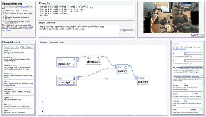 ffmpeg explorer screenshot